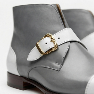 Botines de Cuero Unisex con Correa de Monje, Botines de Cuero Hechos a Mano para Mujer, Botines de Cuero Premium para Hombre - Product Image 4