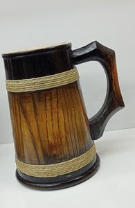 Jarra vikinga de madera con banda de acero - Product Image 2