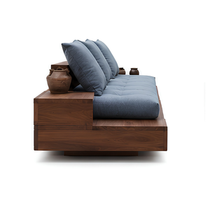 Sofá Cama de Plataforma de Madera Maciza de Lujo, Mueble Moderno de Madera para Sala de Estar, Hotel, Villa, Resort, Apartamento - Product Image 4