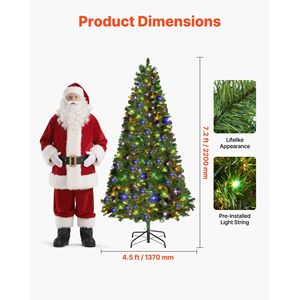 7.2ft Prelit Artificial Christmas <b>Tree</b> with 470 Colorful <b>LED</b> Lights 11 Lighting Modes Full Holiday Decor with 13 Lighting Modes - Product Image 2