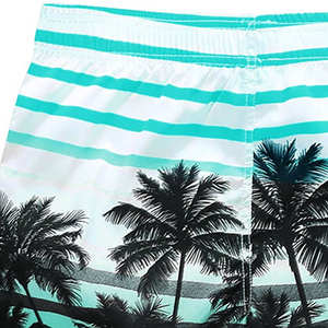 Shorts de plage pour hommes 2024 OEM personnalisés, séchage rapide, écologiques, anti-UV, style vintage, taille élastique, en polyester, pour la natation - Product Image 6