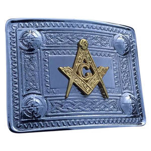 Hebilla de cinturón celta cromada dorada de alta calidad, la más vendida, con diseño masónico, accesorios personalizados al por mayor - Product Image 3