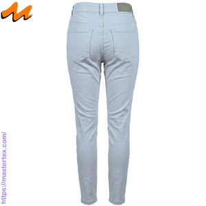 Vaqueros de mujer de cintura media, corte regular, mezcla de algodón/poliéster/elástico, teñido en prenda, lavable, tela transpirable, para primavera, 9.28oz - Product Image 3