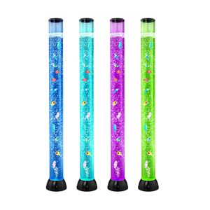 Tubo Sensoriale a Bolle da 4 Piedi con 10 Pesci Galleggianti, 16 Effetti di Colore, Telecomando, Luce per Acquario, Lampada a Bolle Sensoriale - Product Image 1