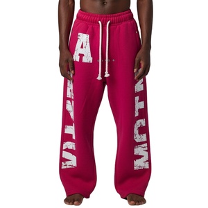 <b>Custom</b> New Design Gray Baggy Pants Wide Leg Straight Sweatpants <b>Balloon</b> Heavy Cotton Sweatpants Mens Jogger Sweatpants 2026 - Product Image 1