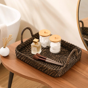 Bandeja de servir de ratán de la mejor calidad, cesta tejida a mano, estilo decorativo para el hogar y la cocina, bandeja organizadora de almacenamiento a precio de mayoreo. - Product Image 4