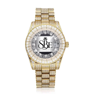 Reloj de Lujo Más Vendido en Acero Inoxidable Plateado con Incrustaciones de Diamantes Moissanite, Movimiento de Cuarzo, Calibre ETA, Esfera de Cristal de Zafiro - Product Image 3