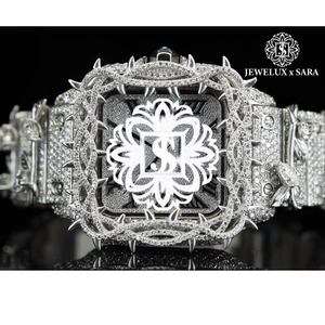 Top Quality Silver Gold <b>Automatic</b> Moissanite Diamond Watch for Parties or Anniversary and Elegant Events at Affordable Price - Product Image 1