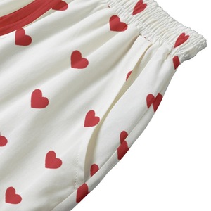 Shorts de Mujer con Estampado de Corazones Blancos, Cintura Media, Ajuste Holgado, Casuales, de Algodón, Transpirables y Tejidos - Product Image 4