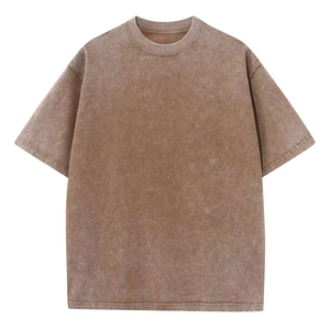 T-shirt Homme Oversize Col Rond en Coton Écologique Tricoté Délavé à l'Acide Personnalisé Style Streetwear – Fournisseur OEM en Gros de Haute Qualité - Product Image 6