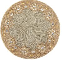 Set de table brodé à la main exclusif avec perles pour cadeaux de mariage, collections de luxe pour la salle à manger et décoration intérieure
