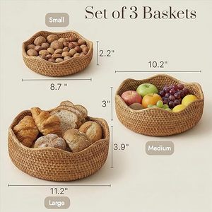 Cesta de Almacenamiento de Ratán al por Mayor, Organizador Multifuncional, Cesta Multiusos Tejida a Mano para el Hogar, Fabricada por KingCraftViet - Product Image 5