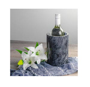 Refroidisseur à vin antique fait main en marbre noir naturel, écologique, avec rétention de glace pour seau à glace, idéal pour les fêtes - Product Image 3