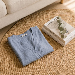 Ensemble de vêtements de nuit en lin pour femmes, pyjamas respirants OEKOTEX, vêtements décontractés pour femmes, vêtements d'été - Product Image 6