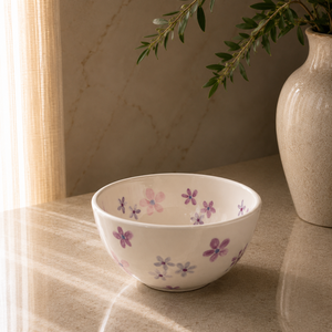 Bol à pâtes élégant en céramique, motif cerise peint à la main, avec un design large pour une présentation raffinée à la table - Product Image 6