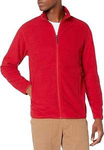 <b>Men's</b> Winter Burgundy Eco-Friendly Breathable Windproof Quilted <b>Jacket</b> Stand Collar Zipper Closure Cotton <b>Lined</b> Polyester Shell - Product Image 4