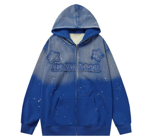Sudadera con Capucha Personalizada con Lavado Ácido, Diseño Otoñal, Bordado con Impresión Digital, Ecológica, Unisex, de Lujo, en Poliéster/Algodón - Product Image 2