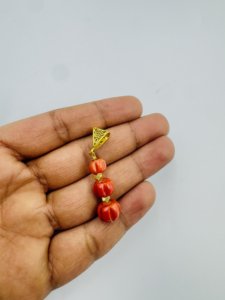 Colgante de cuentas redondas de coral rojo natural color sangre de buey |   Colgante de Coral Rojo Genuino Hecho a Mano |   Joyería Minimalista de Coral para Regalo - Product Image 2