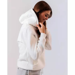 Sudadera con capucha de algodón de gran tamaño, con hombros caídos, personalizada con relieve 3D, de moda, para mujer - Product Image 2