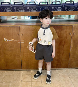 Conjunto de Ropa Infantil de Alta Calidad con Estampado Animal, Camisetas y Pantalones Cortos para Niños, Ropa para el Hogar, Ropa de Calle, Conjuntos para Niños Pequeños - Product Image 1