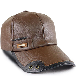 Newest Design Fashionable Comfortable Leather <b>Caps</b> Wholesale Price Comfortable And Breathable Men Leather <b>Cap</b> For Online Sale - Product Image 2