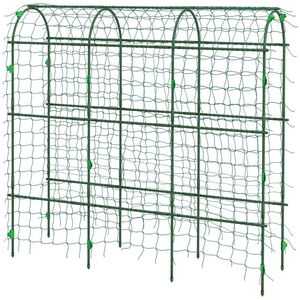 Arche de jardin en métal verte 17'' x 72'' x 72'' en forme de A pour plantes grimpantes, avec filet de grimpement inclus - Product Image 1
