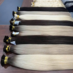Extensions de cheveux humains en vrac, blond clair, lisses, cheveux vierges vietnamiens, super double drawn, couleur tendance - Product Image 6