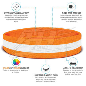 Conjunto de Diadema y Muñequeras Deportivas de Algodón para Correr, Baloncesto, Yoga, Ejercicio, con Logotipo Personalizado - Product Image 3