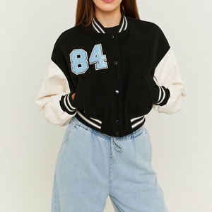 Chaqueta Universitaria Personalizada con Logotipo OEM para Mujer, Chaqueta Varsity de Poliéster/Algodón, Estilo Universitario, Forro Suave, Chaqueta Letterman, Precio Bajo - Product Image 1