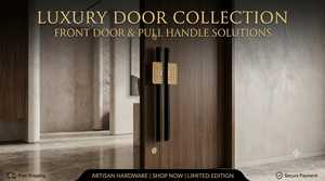 KELLTON Luxury Brass Square Pull <b>Handles</b> for <b>Kitchen</b> Cabinets Midcentury Modern Design Durable Eco-Friendly Artisan Collection - Product Image 5