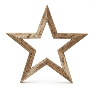 Starline Sculpture d'étoile en bois artisanale, style rustique et céleste, pour décoration de table et murale, pièce maîtresse décorative pour la maison - Product Image 1