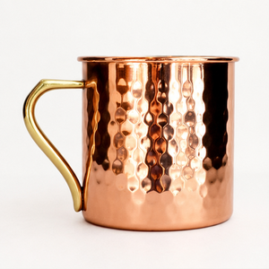 Taza Moscow Mule de Cobre Puro, Diseño Nuevo, Hecha a Mano con Acabado Martillado, Taza de Cerveza de Cobre Sólido para Bares y Hoteles, Logotipo Personalizado - Product Image 1