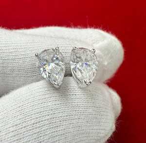 Pendientes de Plata de Ley 925 con Diamantes de Moissanita en Forma de Pera, VVS, Estilo Lujoso, Joyería Fina, Pendientes de Moda para Mujer - Product Image 4