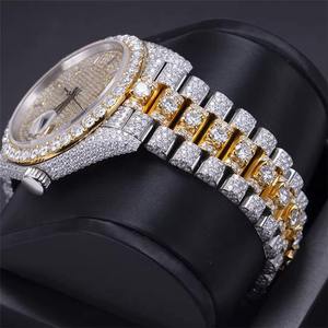 Reloj de Pulsera de Lujo con Diamantes de Moissanita, Estilo Hip Hop, Totalmente Cubierto de Piedras, para Hombre - Product Image 3