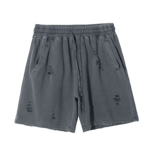 Pantalones Cortos Deportivos de Verano para Hombre, de Algodón Pesado, Estilo Urbano, Vintage, Lavado Ácido, para Correr al Aire Libre, Corte Holgado, 430 Gramos - Product Image 1