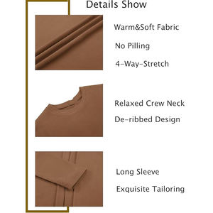 T-shirt décontracté à manches longues pour homme, en polyester/coton gaufré de haute qualité, respirant, écologique, super doux, idéal pour la gym, le club et le jogging - Product Image 6