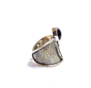 <b>Adjustable</b> Oval Amethyst Gemstone <b>Ring</b> 925 <b>Silver</b> Luxury Unisex Fashionable Trendy Style Perfect Gift for Occasions - Product Image 4