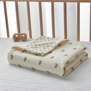 Couverture pour bébé nouveau-né en coton mousseline, réversible, douce, en polaire thermique, à pois, écologique - Product Image 2