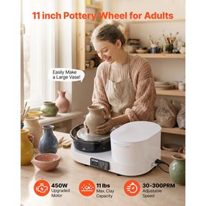 450W <b>Electric</b> <b>Table</b> Top Pottery Wheel for Adults 11\" Aluminum Turntable 30-300 RPM Adjustable for Clay Crafts - Product Image 2