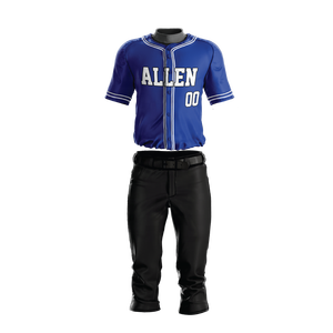 Ensemble d'uniformes personnalisés pour équipes de baseball et softball, grandes tailles, en polyester respirant, imprimé numérique, motif 3D, taille élastique, col en V, manches courtes - Product Image 4