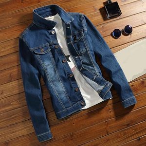 Veste en jean pour homme, décontractée, boutonnée, couleur unie, coupe classique, automne, délavée, 100% coton, lavable - Product Image 2