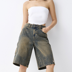 Shorts en jean pour femmes de haute qualité, coupe slim, style décontracté, séchage rapide, respirant, couleur personnalisée, shorts en jean pour femmes à prix de gros - Product Image 2