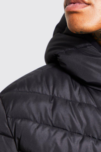 Chaqueta Acolchada para Hombre, de Invierno, Rellena de Algodón, Resistente al Viento, Transpirable, Diseño Casual con Parches, Estilo Urbano, Corte Regular, Negro Gris - Product Image 5