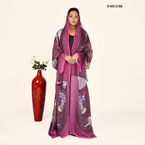 ขายส่งชุดอาบายะหรูหรา ผ้าชีฟอง ผ้าซาติน สำหรับงานปาร์ตี้ แขนยาว เรียบร้อย สไตล์อิสลาม สำหรับผู้หญิง ราคาดีที่สุด - Product Image 1