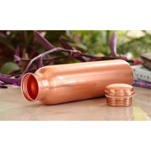 Botella de Agua de Cobre Brillante con Acabado Reflectante, Botella Ayurvédica para Beber, para el Hogar, la Oficina, Viajes y Regalos - Product Image 1