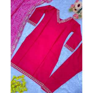 Conjunto de ropa de fiesta de diseñador para mujer con parte superior elegante y Dupatta Pent elegante para ocasiones especiales - Product Image 6