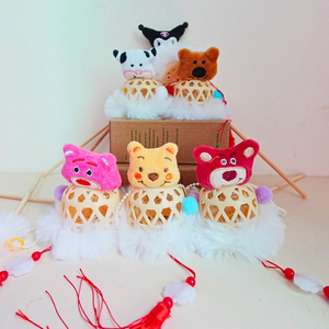 Portable Mini Bambou Lanterne À La Main Enfants DIY Rétro Style Lanterne Stall Suspendu Décoration Lampe pour Vacances Vietnam - Product Image 6