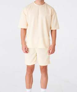 Conjunto Deportivo de Verano para Hombre, Camiseta y Pantalones Cortos de Poliéster/Spandex con Tejido de Rizo - Product Image 4