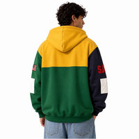 Valley Dreams Zip-Up Hoodie Pria Warna-Blok Fleece Hooded Sweatshirt Regular Fit Gaya Kasual Musim Gugur