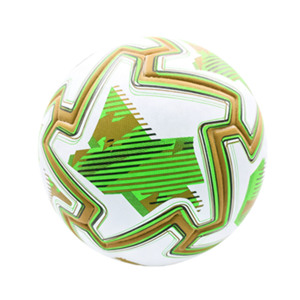 Balón de Fútbol Oxva Industries Blanco, Verde y Dorado, con Patrón Sólido, Impresión Serigráfica Duradera, Estilo Popular, Ligero y Ecológico, Alto Flujo de Aire - Product Image 1